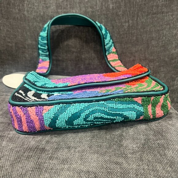 Staud Tommy Beaded Shoulder Bag Acid Swirl - Picture 6 of 14